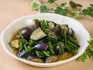 【朝食】日替わりナスといんげんのお浸し