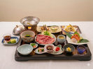 ★夕食一例★季節に寄り写真の内容が異なる場合もおります。(追加料理・北上牛しゃぶしゃぶ)
