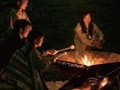夕食の後は焚火で一息