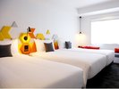 シングルベッド3台のトリプルルーム!一番人気のお部屋です!(バスタブ付き)