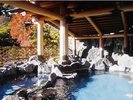 信玄公岩風呂「渓流雅之湯」:紅葉の頃四季折々の絶景がお楽しみいただけます