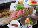 ご夕食一例:昔から伝わる山国ならではの料理をご堪能ください