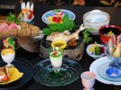 ご夕食一例:昔から伝わる山国ならではの料理をご堪能ください