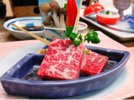 ご夕食一例:!甲州牛富士溶岩焼きA5ランクの黒毛和牛「甲州牛」を富士山の溶岩焼きでどうぞ