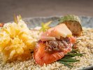 【極み/特別会席】秋(2026年9月〜11月)焼物 ヤシオマスほう葉味噌焼 喜連川産リンゴ焼