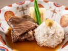 【季節の会席】秋(2026年9月〜11月)煮物 里芋そばまんじゅう 日光高原スキ煮