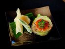 *【ご夕食一例/茄子田楽】旬の味覚を丁寧に仕上げた料理が食卓を華やかに彩ります