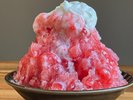 果肉イチゴのかき氷・特製エスプーマホイップ(maruru cafe)