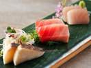 【土地の恵み会席】春(2026年3月〜5月)お造り 焼津ミナミマグロ等三種盛り