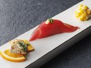 【土地の恵み会席】夏(2026年6月〜8月)前菜 旬菜三種盛り