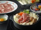 地元の食材を使用したすき焼き