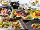【旬彩物語/花野コース】鰹の藁焼きタタキ味比べ!洋食シェフが作る四万十牛ローストなど和洋どちらも堪能