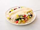 【白身魚のマリネ風フィレ】酸味のきいたマリネと一緒に食べると白身魚のうま味が口いっぱいに広がります