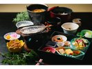 朝食(一例)体に優しく、ヘルシーな内容の和食膳。