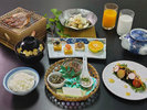 朝食 平戸の地元食材を中心に使った朝食です。一部バイキング形式になります。