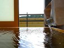 檜露天風呂付き和洋室 源泉かけ流し露天風呂の湯口