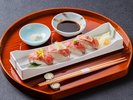 【有料:伊予牛の炙り握り】口に頬張ると肉の旨味が広がり、お米との相性抜群♪