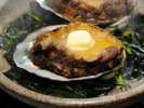 鮑の陶板焼き 絶妙な焼き加減でご提供いたします