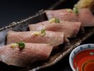 選べる7つメイン「ロースト前沢牛の特製握り」