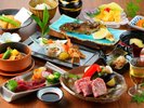 黒毛和牛の網焼きがメインの会席料理/一例
