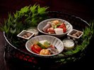 八寸<夏のお料理>加茂七豆腐すり流し他