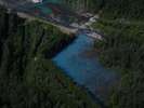 びえいで一番の話題の観光スポット「青い池」上空画像。