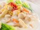 川俣シャモ団子と冬野菜のクリーム煮