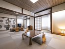 ◆和室大部屋54平米/ご家族やグループで快適に過ごす寛ぎのひとときをお過ごしください。(客室一例)