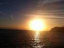 高速船から見る夕日