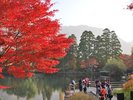 【由布院・金鱗湖】由布院を代表する人気スポット。湖面に映る山々と四季の自然が美しい景勝地。