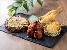 【朝食】大阪グルメ(お好み焼き・たこ焼き・串カツ)