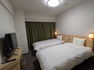 【ツインルーム】お部屋の広さ20.2u、ベッドサイズ120pLANケーブル完備(1名利用可)