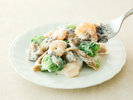 海老のプリプリした食感とキノコの旨味がマッチしたクリーミーな味わい