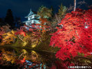 紅葉と弘前城(秋)