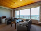 【和室(30平米)17.5畳・5階-8階】眺望海/バストイレ付(ウォシュレット)/空気清浄機/空冷蔵庫/TV付