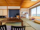 【和室(30平米)17.5畳・4階】眺望海/バストイレ付(ウォシュレット)/空気清浄機/空冷蔵庫/TV付