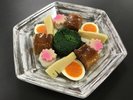 ◆【3〜5月卓袱 孔雀】豚の角煮と旬野菜の炊合せ
