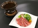 ◆【3〜5月会席 桃】国産牛と青菜のしゃぶ鍋 トリュフの香り