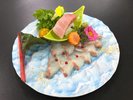 ◆26夏【6〜8月会席 桃】鯛薄造り 本鮪にぎり寿司