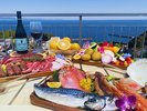 海を見ながらBBQ
