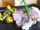 国産豚のロースト 〜キノコのフリカッセソース添え〜(秋の一例)