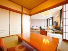 【特別和洋室】応接セットと6畳間で広々・雄大な景色を眺めながら「ゆったり」・・