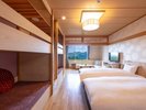 【銀杏の間】キャビンベッド付ファミリールームみんなでワイワイ楽しめます。