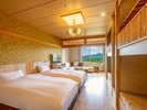 【杉の間】キャビンベッド付ファミリールームみんなでワイワイ楽しめます。