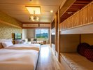 【杉の間】キャビンベッド付ファミリールームみんなでワイワイ楽しめます。