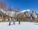 冬の上高地、河童橋
