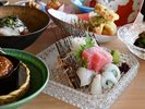 夏のお料理一例。松島ほか宮城の旬の海鮮やお野菜をたっぷり使用した手作りの創作和食会席。