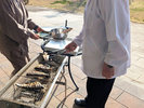 炭火で朝から焼いてます!炭火焼き魚&人気の鯛しゃぶもお試しください