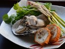 【特別料理〜極きわみ】お料理一例。香りを感じる奥松島のせり鍋をご賞味ください。