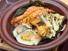 【春の海宝コース】はまぐり、穴子ほか春の素材を料理長特製海苔タレでご堪能ください。